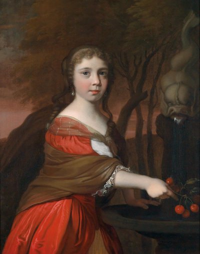 Portrait of a Young Girl with Cherries by Barend Graat